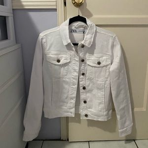 Zara white denim jacket